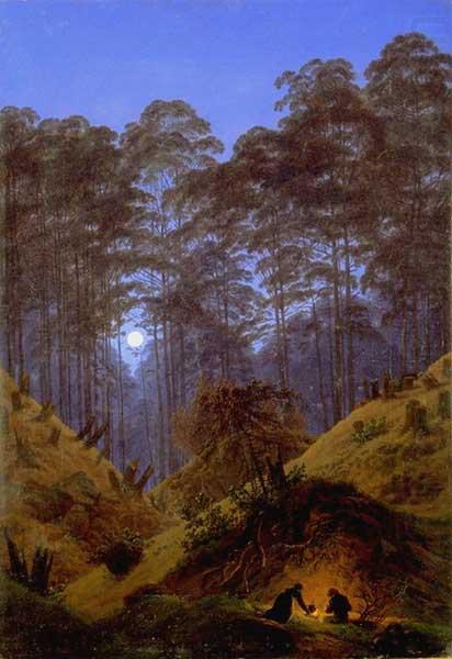 Tannenwald im Mondschein, Caspar David Friedrich